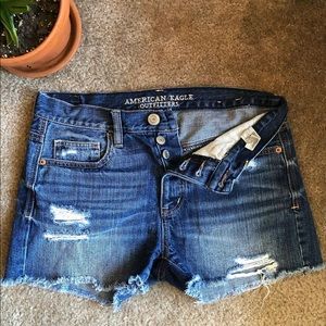 American Eagle Distressed Midi Shorts